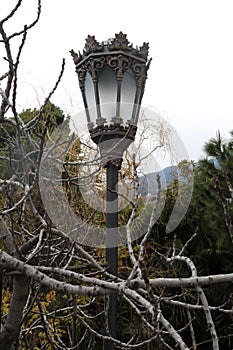 View of old lantern at Chekhov`s dacha