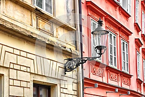 View of old lantern and old architecture as background, Bratislava, Slovakia