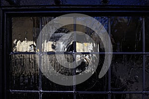 View into old leadlight windows for use as a background texture