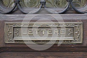 Old mail box with italian photo