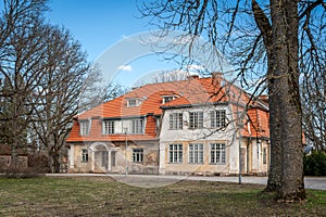 View of Old Manor House in spring.