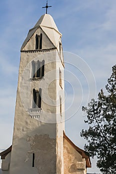 View of Old medieval church in Egregy, Heviz, Hungary built in the 13th century