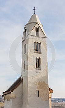 View of Old medieval church in Egregy, Heviz, Hungary built in the 13th century