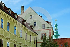 A view of the old and new part of the city of Bratislava