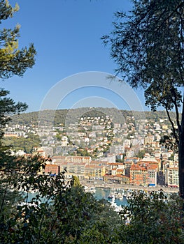 A view of Old Nice from the top of the castle hill. A journey along the CÃÂ´te d'Azur