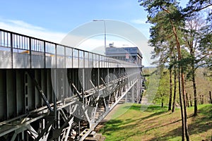 View of the old Niederfinow ship lift, Oder Havel Canal, Brandenburg, Germany