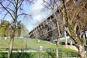 View of the old Niederfinow ship lift, Oder Havel Canal, Brandenburg, Germany