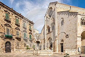 View at the Old Palace and Cathedral of Assumption of St.Mary in  Bitonto, Italy