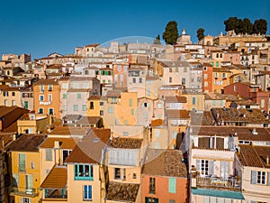 View on old part of Menton, Provence-Alpes-Cote d`Azur, France.