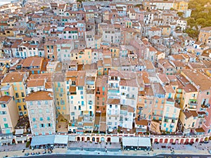 View on old part of Menton, Provence-Alpes-Cote d`Azur, France.