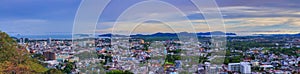 view old phuket town in the distance is Challong Bay and the islands big Buddha Phuket Thailand