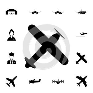 view of the old plane from above icon. Detailed set of Airport icons. Premium quality graphic design sign. One of the collection i