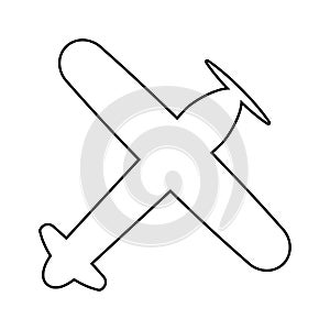 view of the old plane from above icon. Element of cyber security for mobile concept and web apps icon. Thin line icon for website