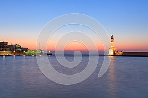 View of the old port of Chania, Crete