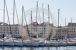 View on old port of Marseille and boats, France