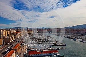 View of Old Port in Marseilles city