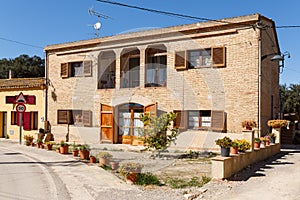 View of the old rural house. Village Sant-Esteve-de-Guialbes, Spain.