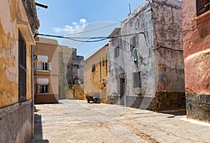 View of the old shabby buildings of El Jadida (Mazagan).