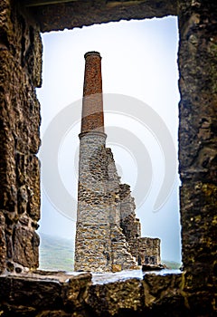 View of old tin mine in Cornwall