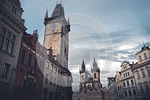 View of the Old Town City Hall and the Church of Our Lady before Tyn