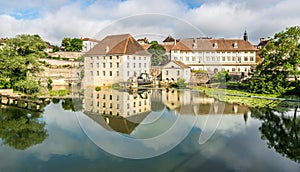 View at the Old Town of Dole in France