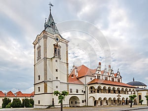 View at the Old Town Hall at the Master Pavol Square in Levoca, Slovakia