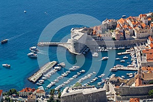 View of the old town and harbor in Dubrovnik