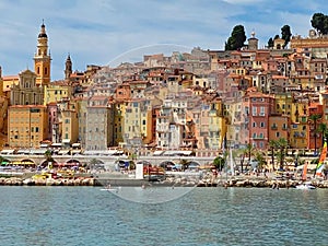 View of old town of Menton in French