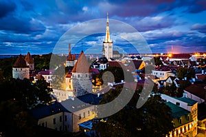 View of the Old Town at night, from Patkuli viewing platform