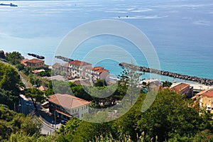 View on the old town of Pizzo at tyrrhenian sea