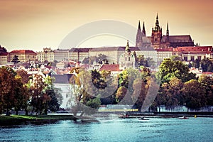 View of old town and Prague castle