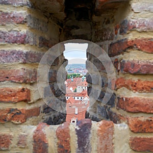 View through an embrasure at Prague Castle photo