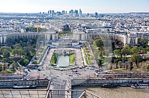 View of the old town, River Seine, the Palais de Chaillot and th