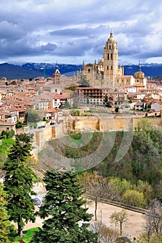 A view on the old town of Segovia, Spain
