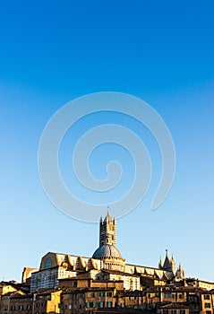 View of the old town of Siena, Italy photo