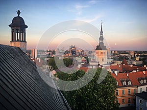 View of the old town of the Tallinn city, Harjumaa, Estonia, May 2019