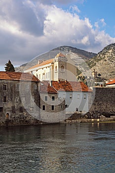 View of Old Town of Trebinje on bank of Trebisnjica River. Bosnia and Herzegovina, Republika Srpska