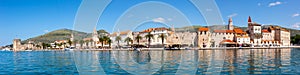 View of the old town of Trogir panorama at the Mediterranean Sea vacation in Croatia