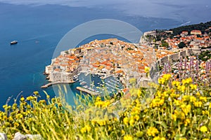 View of the old town vacation at the Mediterranean sea Dalmatia in Dubrovnik, Croatia