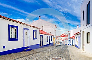 View on the old town of Vila Nova de Milfontes, Portugal