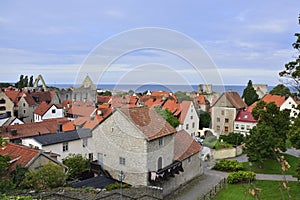 View of the old town of Visby in Gotland