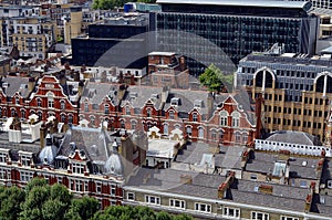 View on old traditional victorian buildings