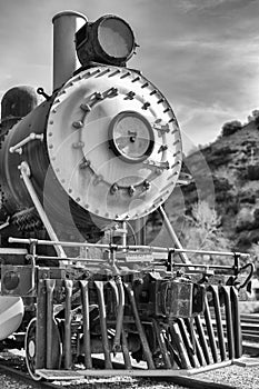 The Old Train in Black and White