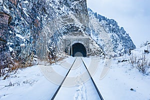 View of the old tunnel. Circum-Baikal Railway.