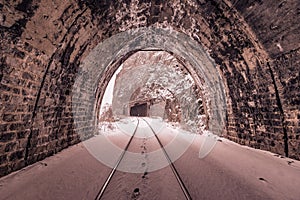 View of the old tunnel. Circum-Baikal Railway.