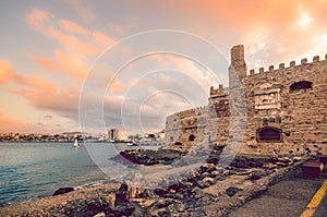 View of the old Venetian fortress known as Koules situated at the entrance of the old harbor.