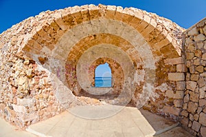 View of old Venetian Port of Chania. Landmarks of Crete island in Greece