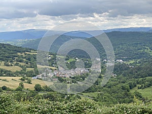 View on old village Saint Nectaire in Auvergne, Famous for its cow cheese photo
