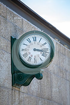 View of a old vintage clock wall, classic british style and ornamented
