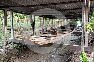 View of the old wooden boat